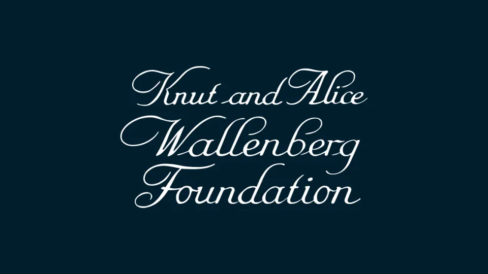 Knut and Alice Wallenbergs Foundation (KAW) logo with navy background and white text.